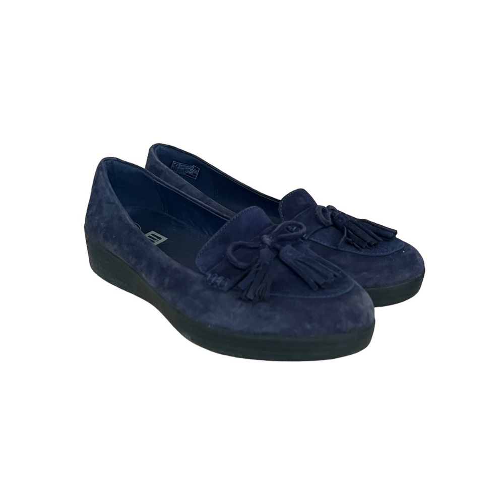 FitFlop Blue Suede Loafer with Tassel Size 7.5